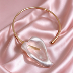 Large Calla Lily Choker Necklace | Gold Open Collar Statement Necklace